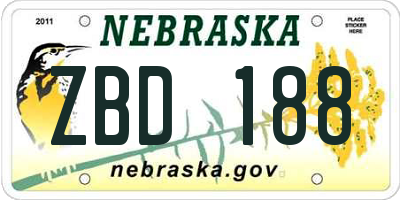NE license plate ZBD188