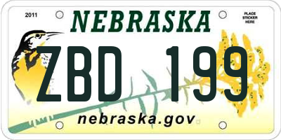 NE license plate ZBD199