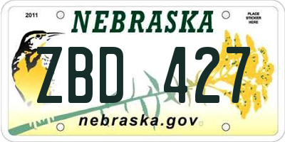 NE license plate ZBD427