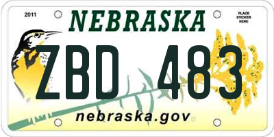 NE license plate ZBD483