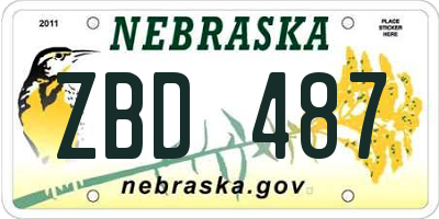 NE license plate ZBD487