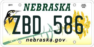 NE license plate ZBD586