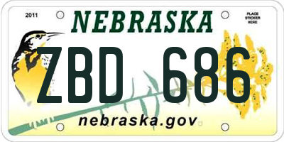 NE license plate ZBD686