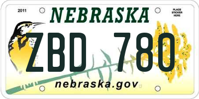 NE license plate ZBD780