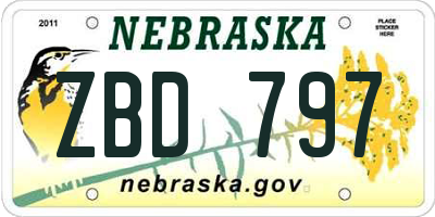 NE license plate ZBD797