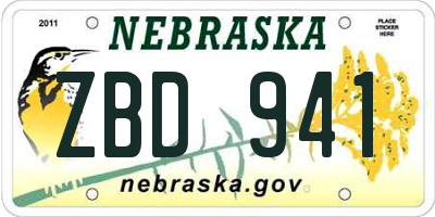 NE license plate ZBD941