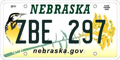 NE license plate ZBE297