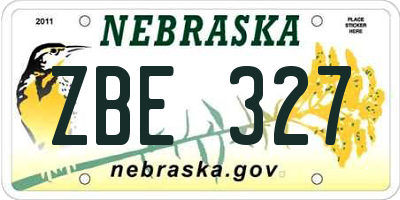 NE license plate ZBE327