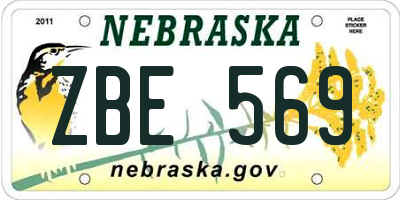 NE license plate ZBE569