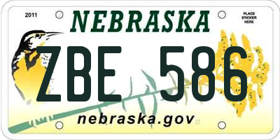 NE license plate ZBE586