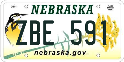 NE license plate ZBE591