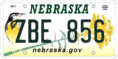 NE license plate ZBE856