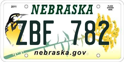 NE license plate ZBF782