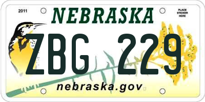 NE license plate ZBG229