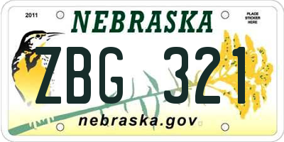 NE license plate ZBG321