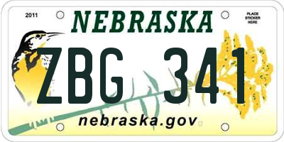 NE license plate ZBG341