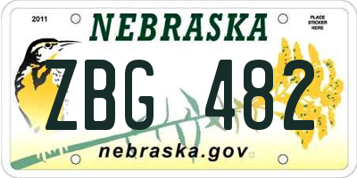 NE license plate ZBG482