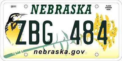 NE license plate ZBG484