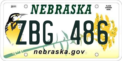 NE license plate ZBG486