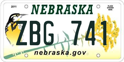 NE license plate ZBG741