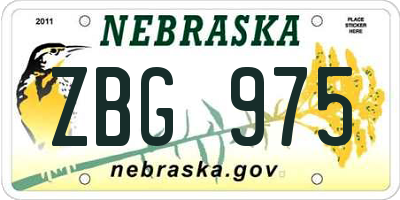 NE license plate ZBG975
