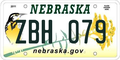 NE license plate ZBH079