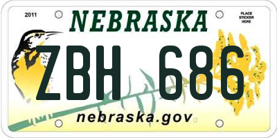 NE license plate ZBH686