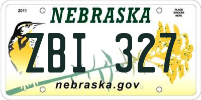 NE license plate ZBI327