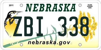 NE license plate ZBI338
