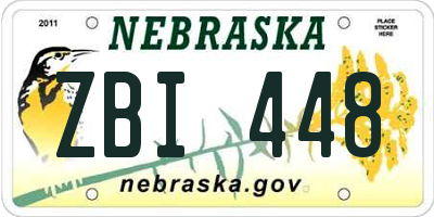 NE license plate ZBI448