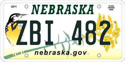NE license plate ZBI482