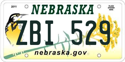 NE license plate ZBI529