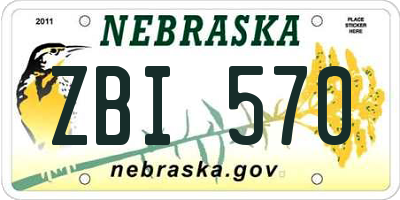 NE license plate ZBI570