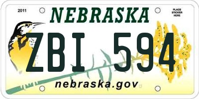 NE license plate ZBI594