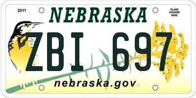 NE license plate ZBI697
