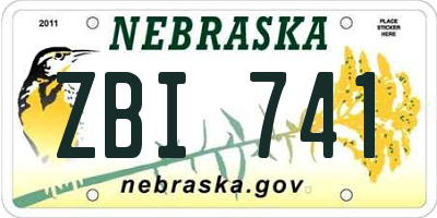 NE license plate ZBI741