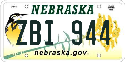 NE license plate ZBI944