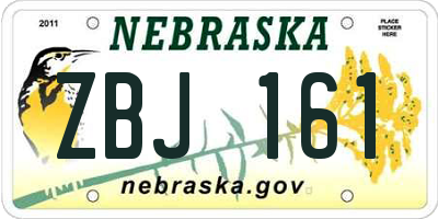 NE license plate ZBJ161