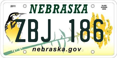 NE license plate ZBJ186