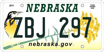 NE license plate ZBJ297