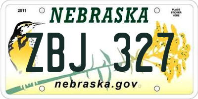 NE license plate ZBJ327