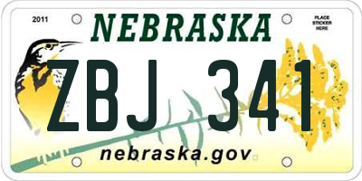NE license plate ZBJ341