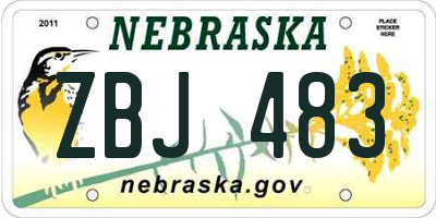 NE license plate ZBJ483