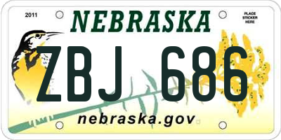 NE license plate ZBJ686