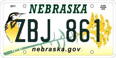 NE license plate ZBJ861