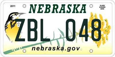 NE license plate ZBL048