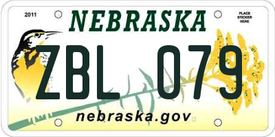NE license plate ZBL079