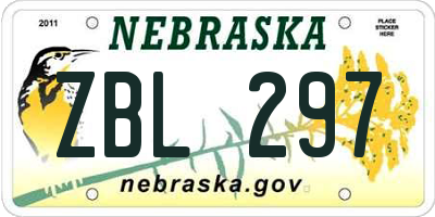 NE license plate ZBL297