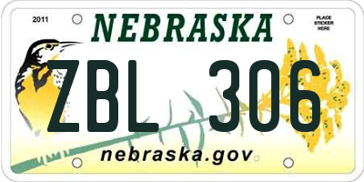 NE license plate ZBL306