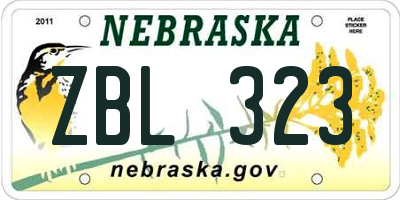 NE license plate ZBL323